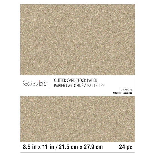 Recollections; 12 Packs: 24 ct. (288 total) Glitter 8.5" x 11" Cardstock Paper by Recollections™; Category:Cardstock Paper; Image:1